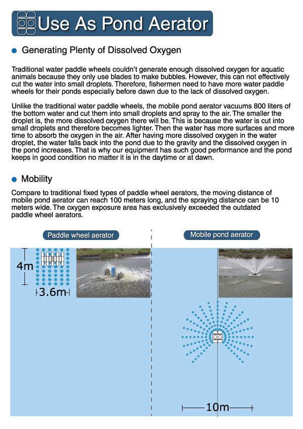 mobile pond aerator fish shrimp farming aquaculture equipment