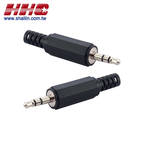 3.5mm miniature stereo plug with cable protector, RoHS Directive-compliant