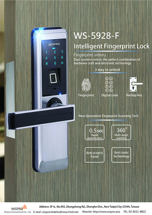 High End Tech Design Fingerprint Door Lock Wispro International