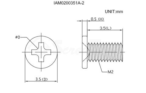 ScrewTech IAM0200351A 2I Head Phillips M2x3 5 Machine Screw