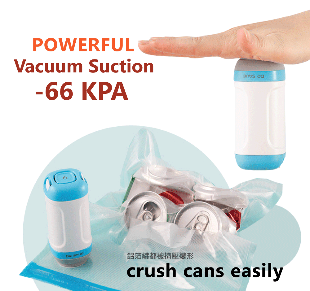 DR. SAVE UNO Handheld Vacuum Sealer is powerful.