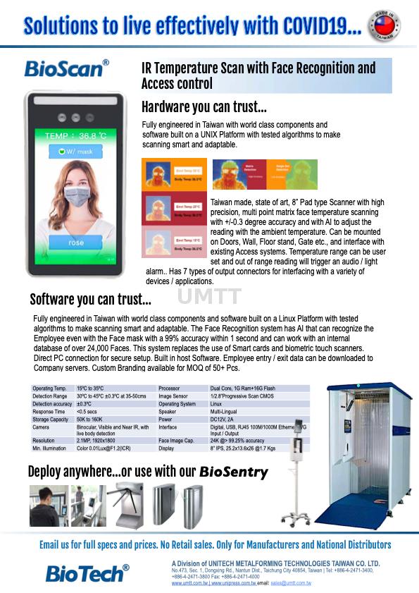 IR Temperature Scan With Face Recognition And Access Control