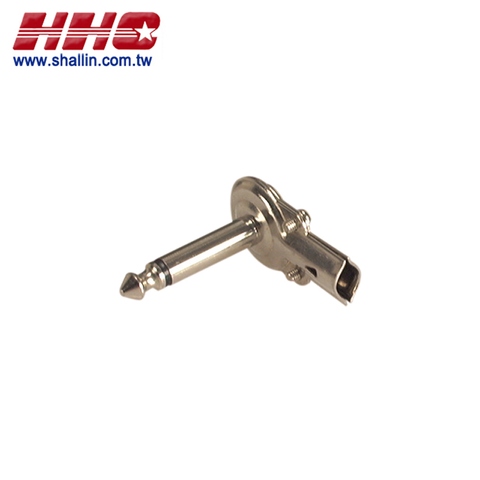 1/4-inch right angle mono plug, metal shell, RoHS Directive-compliant