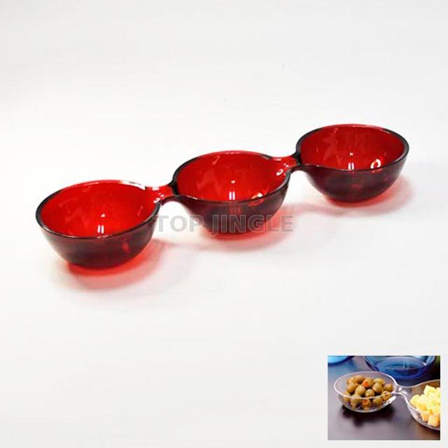 3-way round shape relish tray