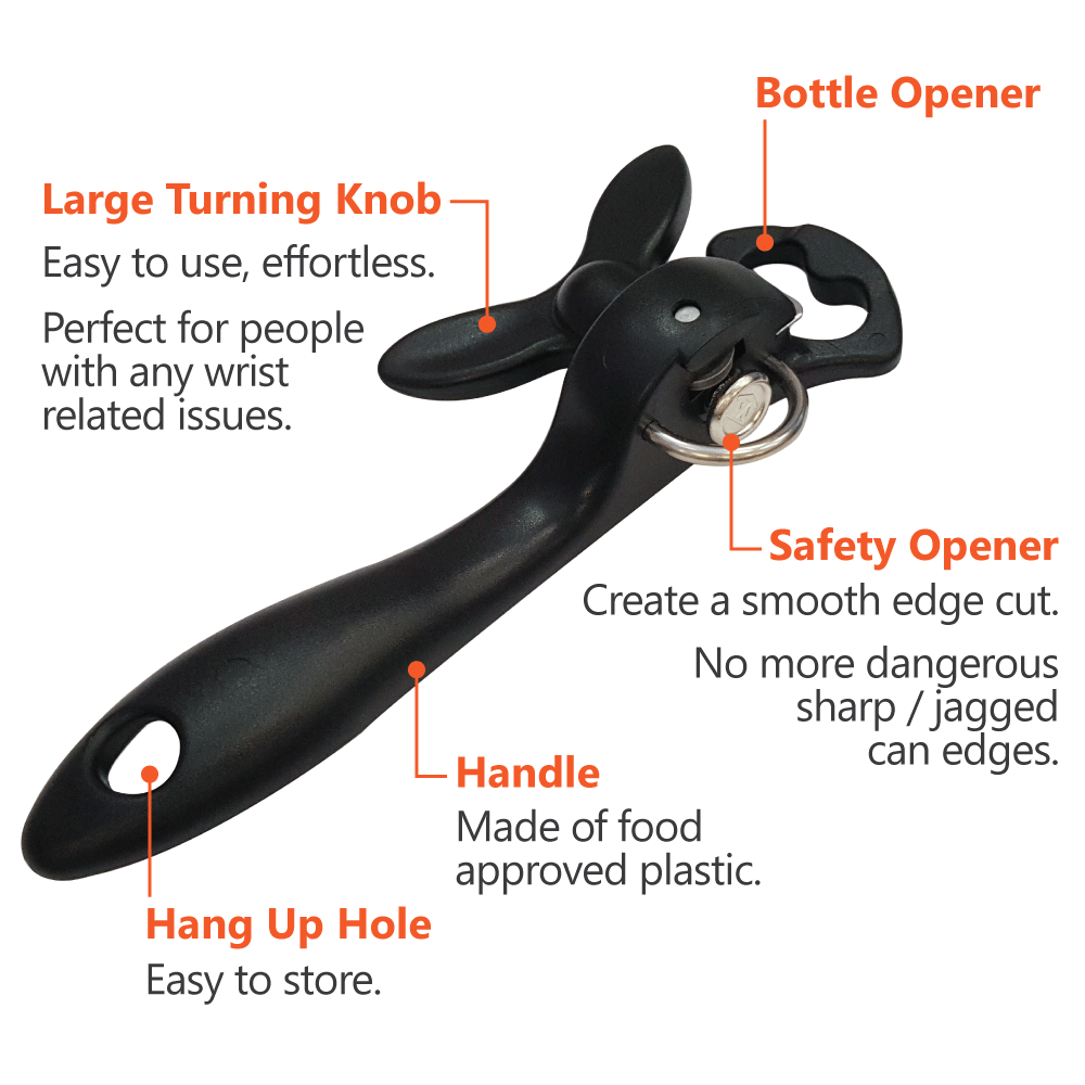 1pc Can Opener, Safe Manual Cutting Can Opener With No Sharp Edges