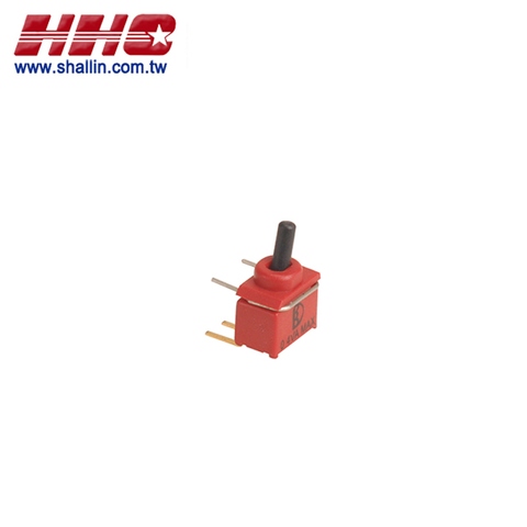 3P sealed ultra-mini toggle switch, SPDT on-on, gold pin, 20V 0.4VA, RoHS Directive-compliant