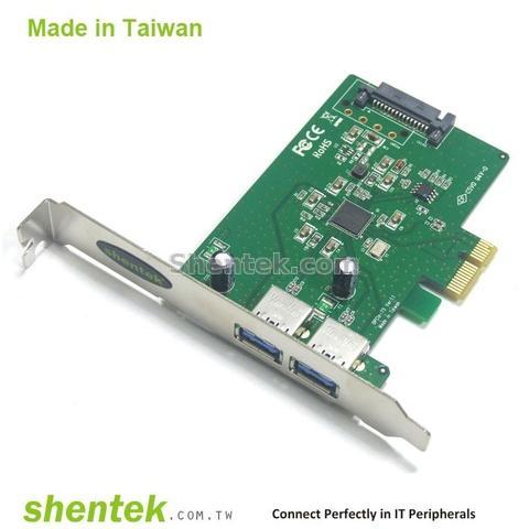 shentek USB-A 2 Port USB 3.1 USB 3.1 PCIe Card Low Profile Bracket ASM1142