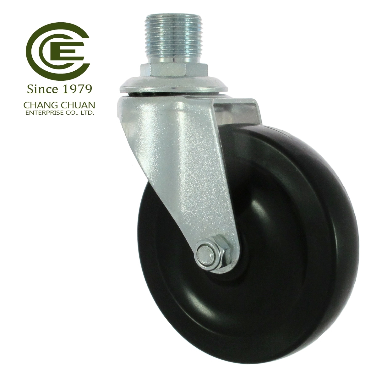 4 Inch Rubber PVC Pipe Swivel Stem Caster Wheel