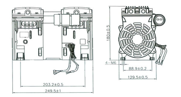oilless vacuum pump UN-90VH-1-Dimensional-drawings