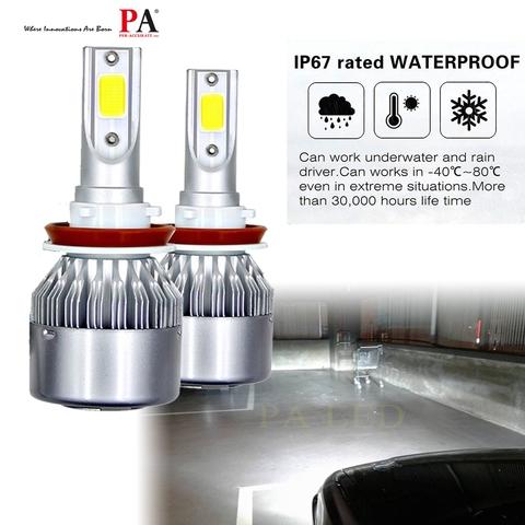 PA C6 COB LED Car Headlight Bulb 60W Power Adaptor Embedded
