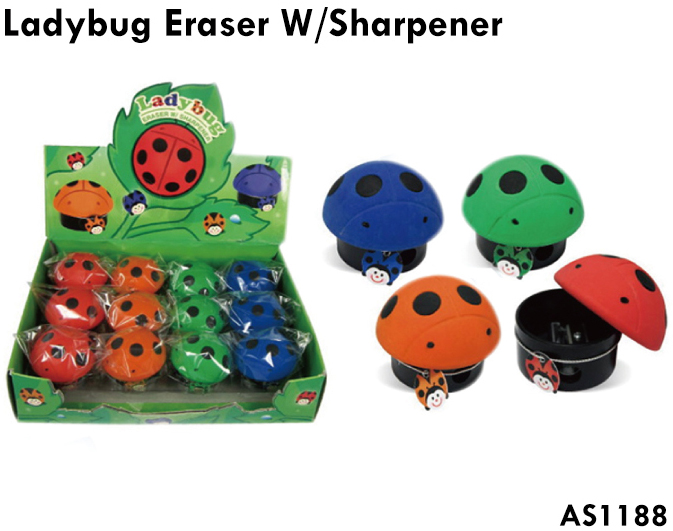 LADYBUG ERASER W/SHARPENER Taiwantrade