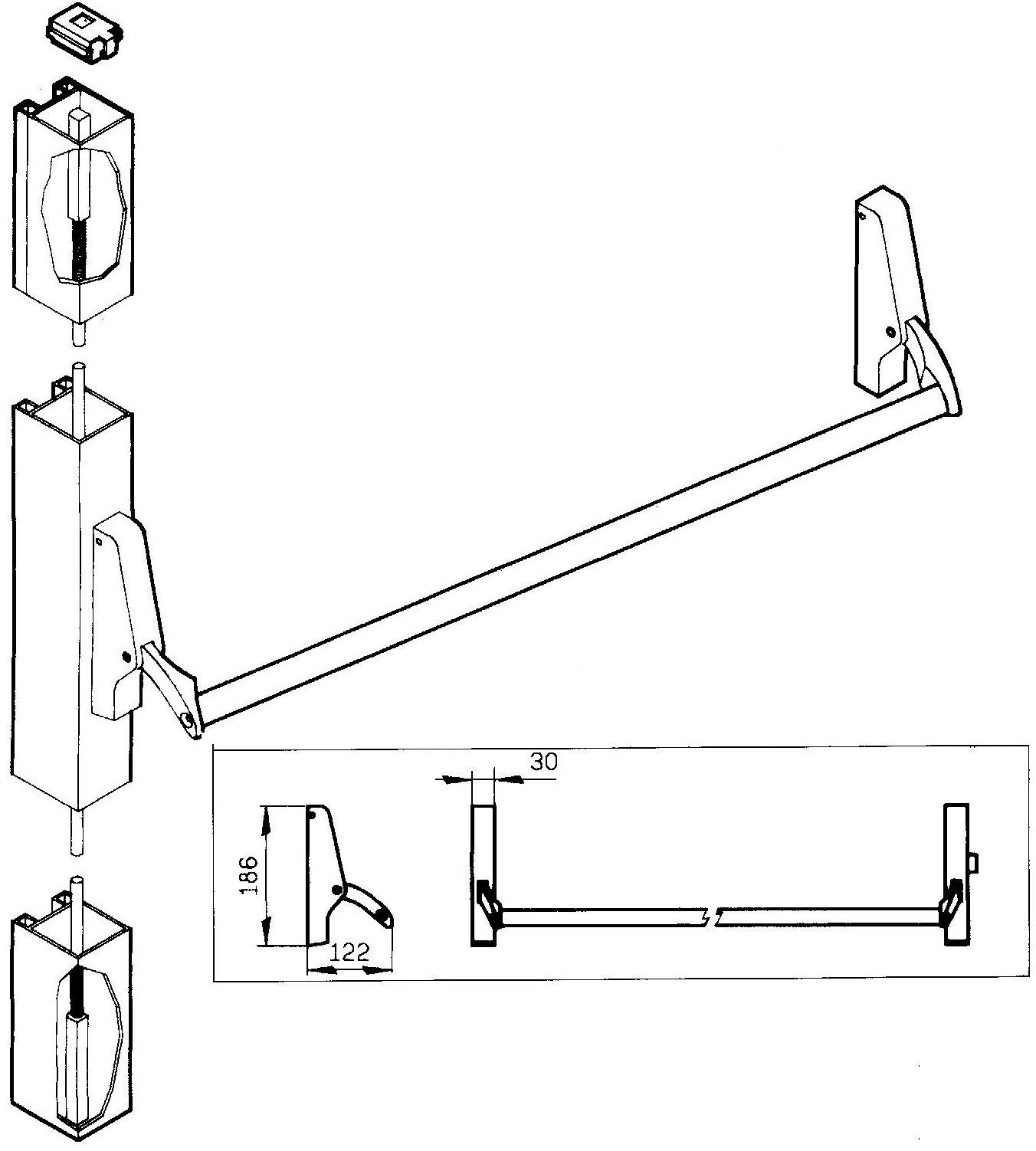 Emergency Exit Panic Device cross bar