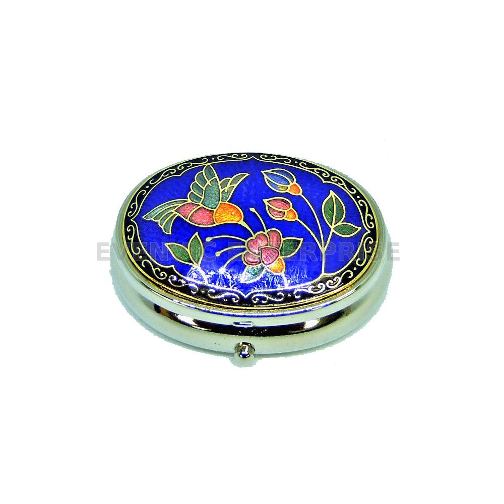 Enamel Custom Logo Travel Pill Case Hot Sell Cloisonne Metal Pill