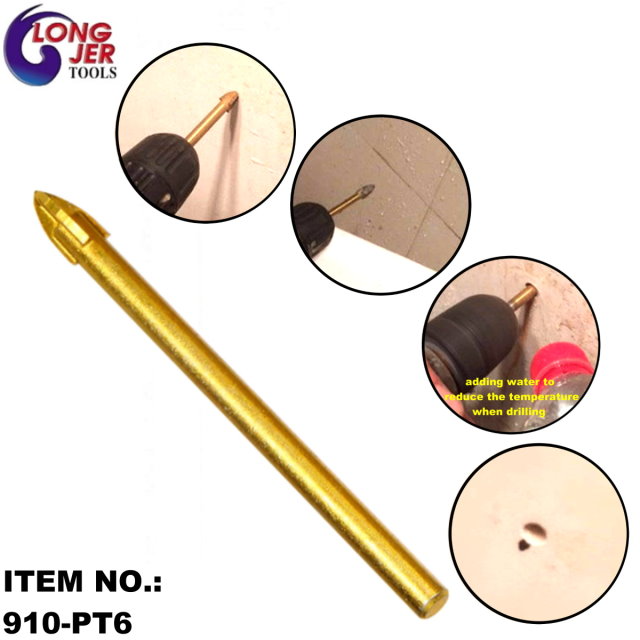 Tungsten Carbide Glass Drill Bit With Titanium Plating