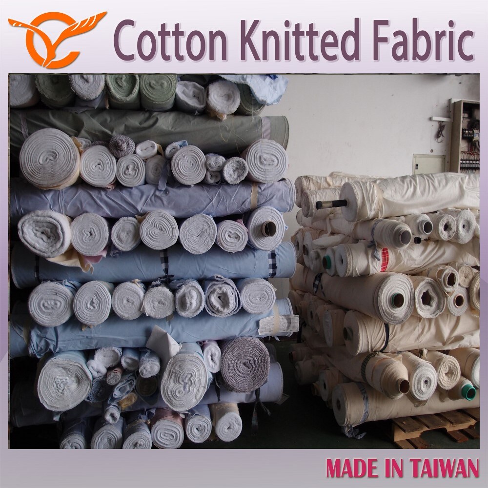 Taiwan Supplier 100 Cotton Single Pique Knitted Fabric Stock Lot