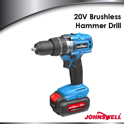 Johnswell® 20V Brushless Cordless Hammer Drill, Torque Adjustment