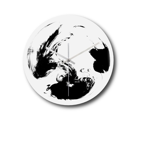 Wall Clock, Round, with Drop & Brush Painting design