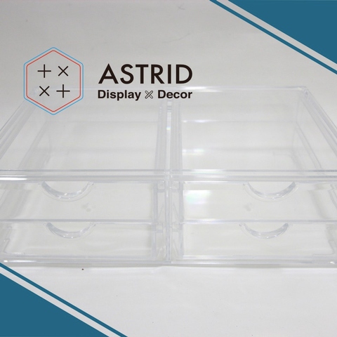 Clear Acrylic 4 Drawers Tabletop Makeup Storage Organizer