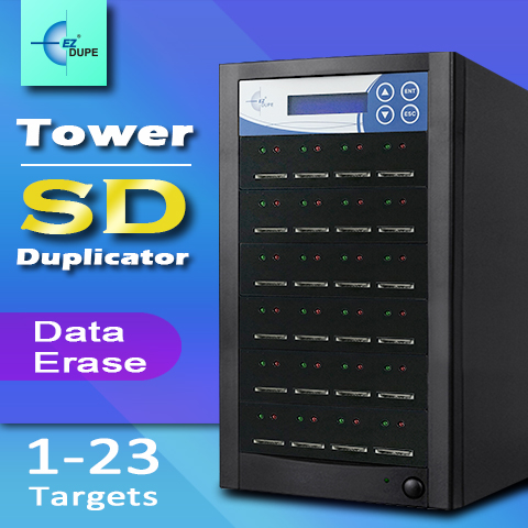 EZ DUPE 1:10 SD Duplicator - User Friendly Touch Screen - SD MicroSD Memory Card Copier