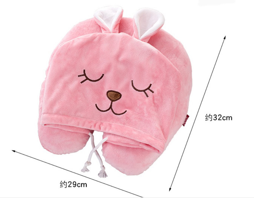 Custom travel U shape microbead travel neck pillow cushion with hood