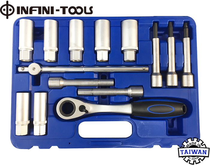 Suspension Shock Absorber Strut Nut Removal Tool Kit,14piece