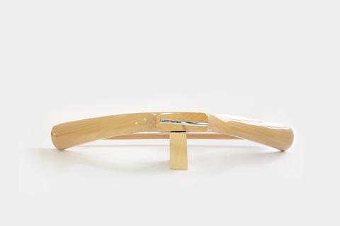 Deluxe wooden hanger, glossy transparent color, natural grain