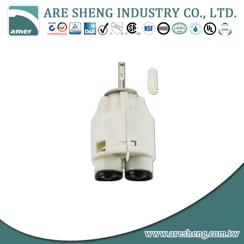 Single lever control cartridge fits Elkay kitchen and lavatory faucets