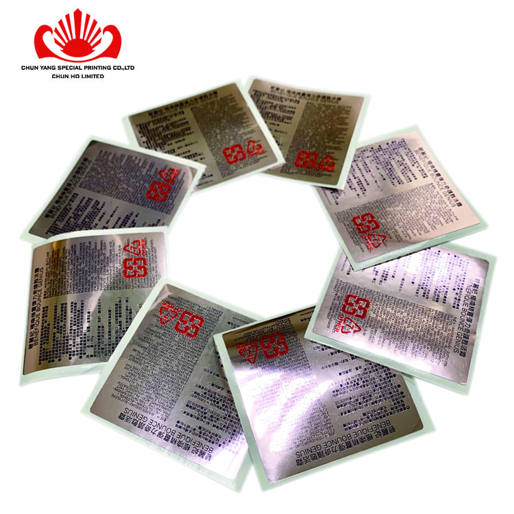 Custom glossy double layer sticker labels