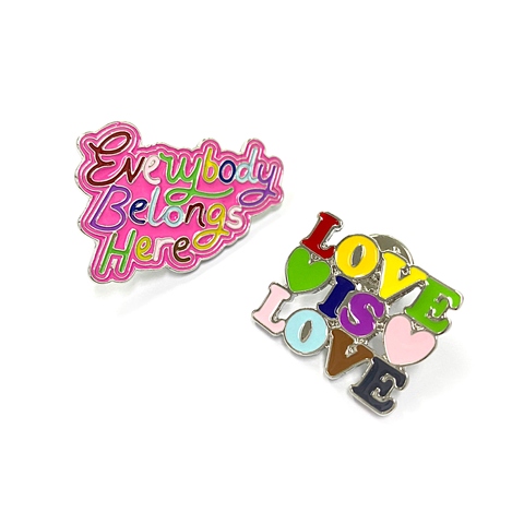 2pcs Set Metal Love Pin Badge