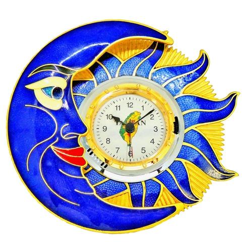 Decorative Table Clock Manufacturer, Cloisonne Sun & Moon Desk Clock