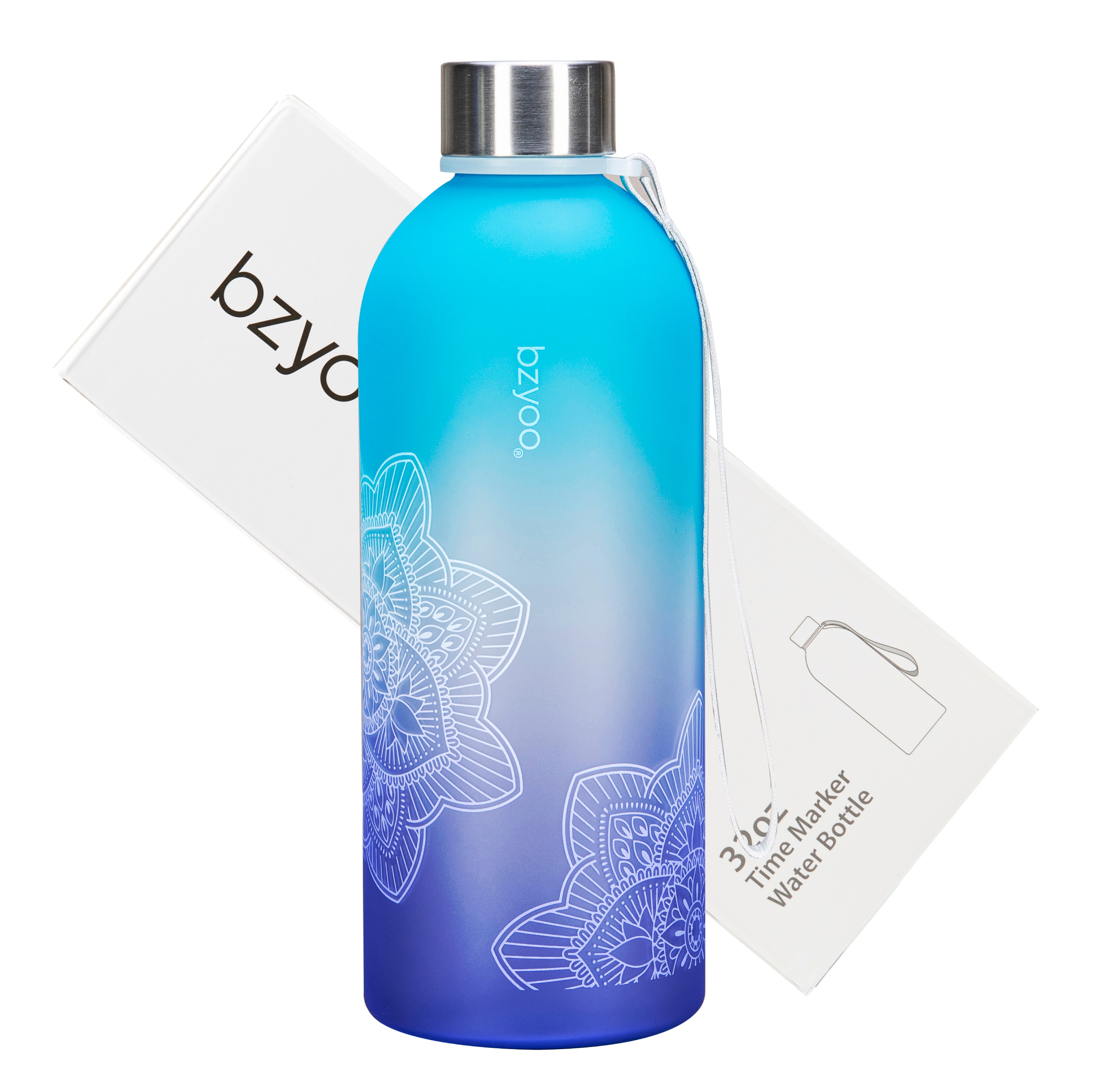 BZYOO 32oz Water Bottle With Time Marker – Dandelion Design, BPA-Free Plastic, Reusable - View #6