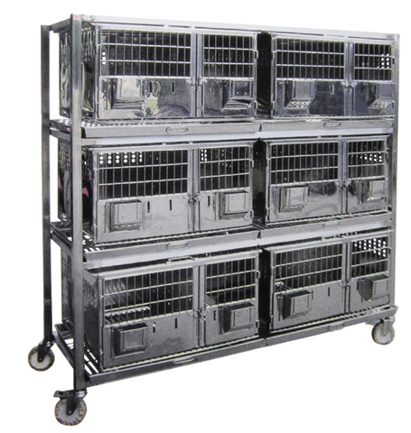 ANIMAL CAGE AND TROLLEY,medical health vet equipment instruments,