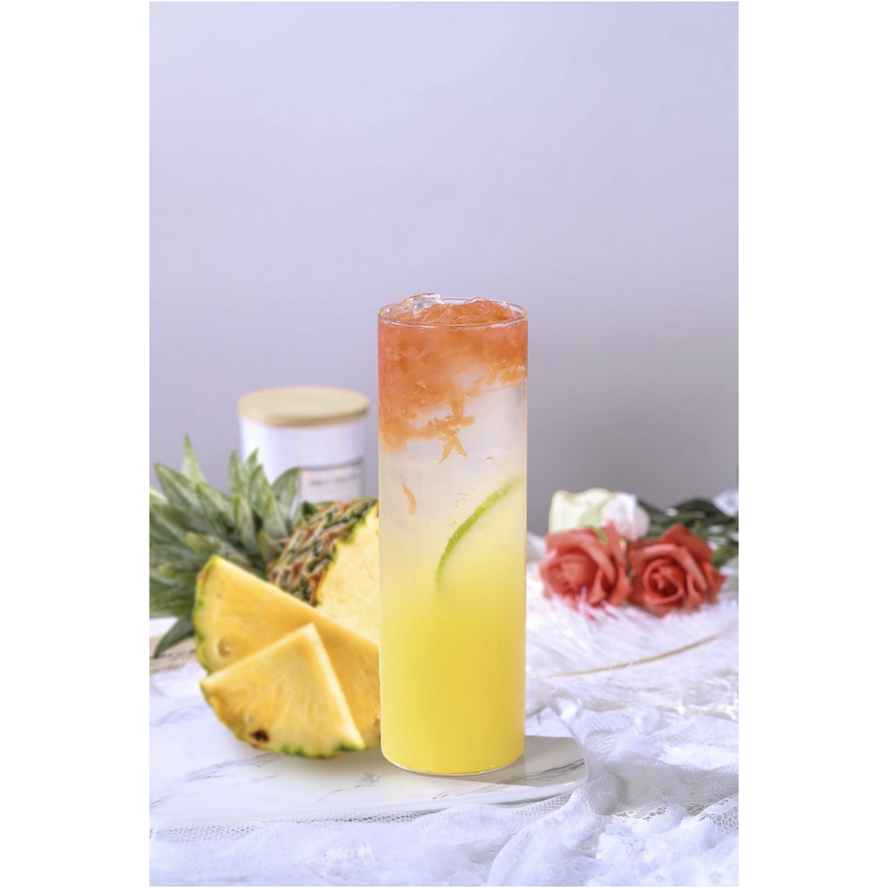 Grapefruit and Pineapple Jasmine Flower Green Tea