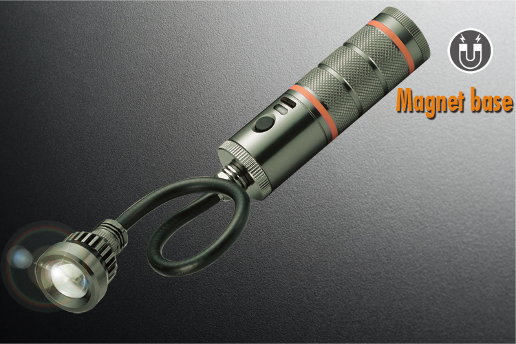 B62A Rechargeable Magnetic 3W LED Torch Flashlight Work Light