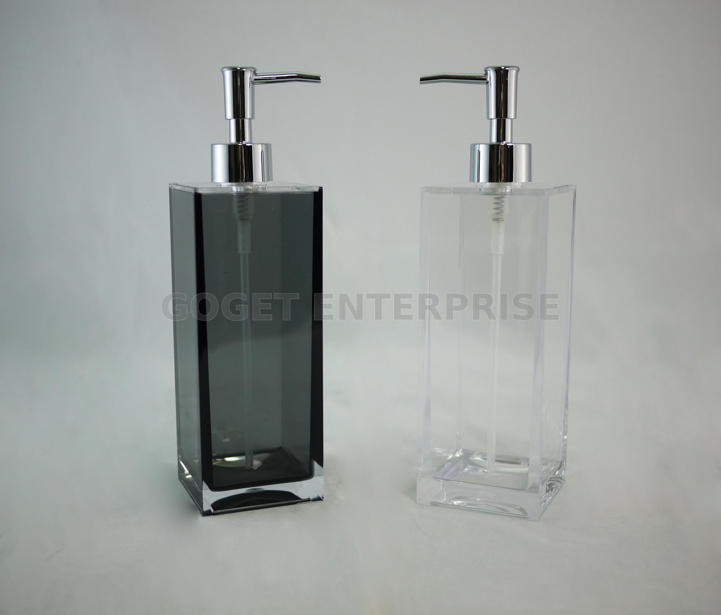 Square Acrylic Refillable Soap Dispenser For Bathroom Kitchen