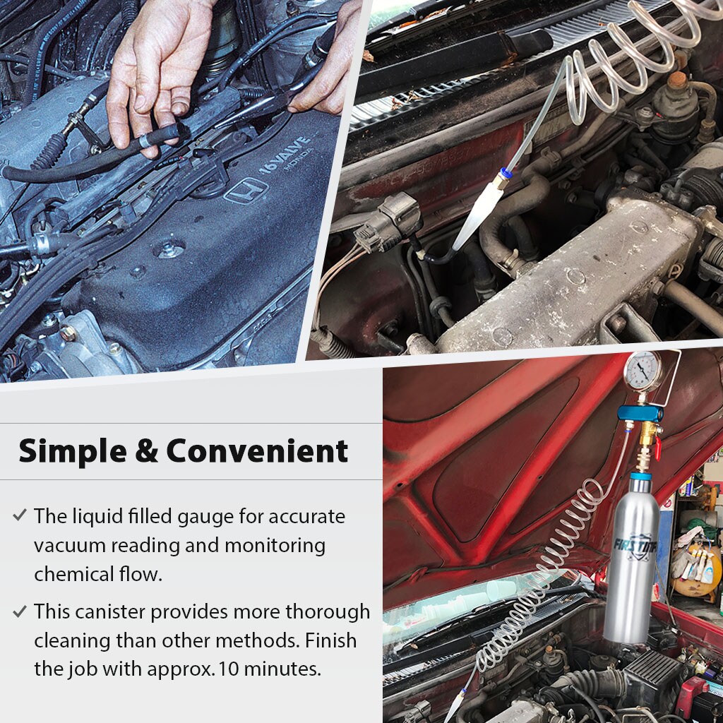 【FIRSTINFO】4 in 1 Intake Valve Cleaner & Combustion Chamber Cleaner & Vacuum System Cleaner