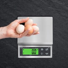 Polit Food Kitchen Scale Sun, 13lb/6Kg Digital Kitchen Scale Grams Ounces 0.5g/0.01oz Accuracy, Waterproof Stainless Steel with LCD Display, Rechargeable, 5 Weight Units (Power Adaptor Included)