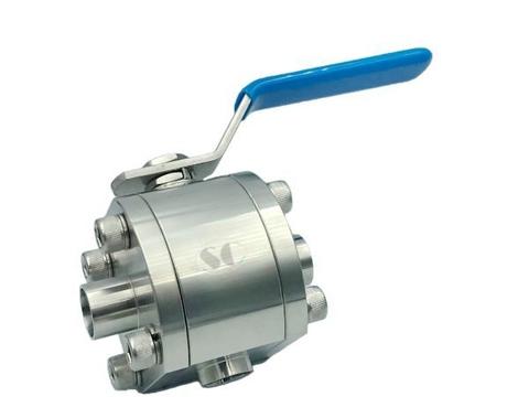 Fully processed three-way ball valve