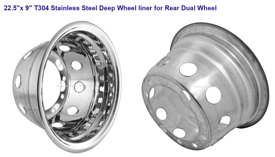 22.5 x 9 304 stainless steel wheel cover 225 truck stainless steel
