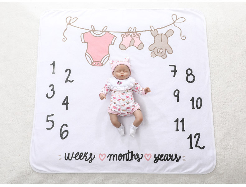 Baby Crib Bedding Tc Flannel Milestone Blanket Polyester Cotton