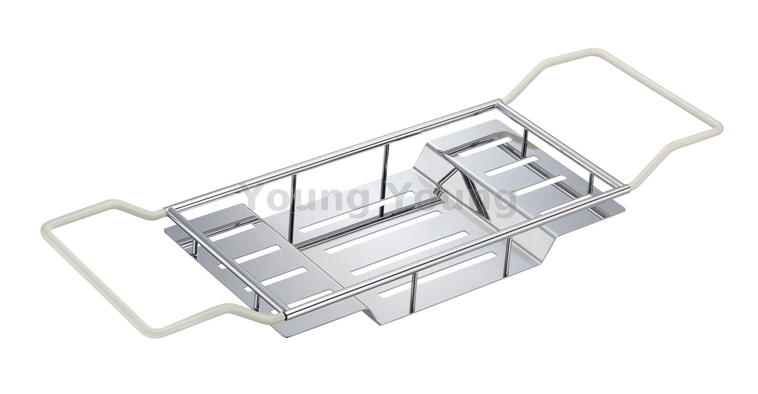 Chrome Extendable Luxury Bath Caddy Brass and SS304 Bath Tray Fits Most Bathtub