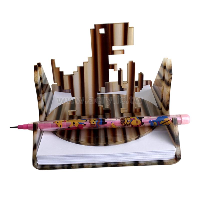 wooden acrylic memo holder with pen holder gift stationery Taiwantrade