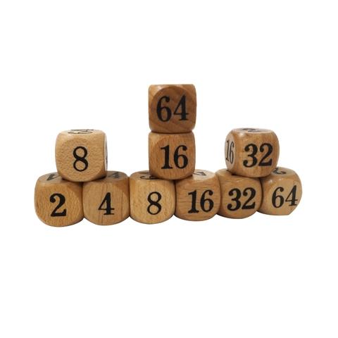 16mm double number round wooden dice  