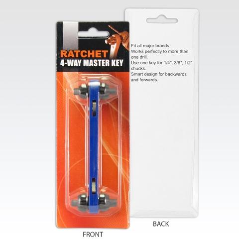 Fit Tools 4 Way Drill Chuck Master Key Ratchet Wrench for sale online 
