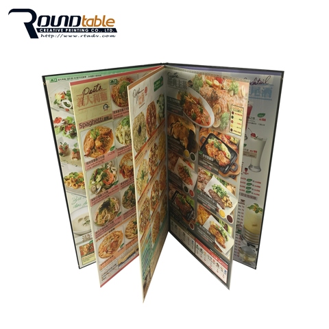 New Style Customized design in any size menu book for brand logo