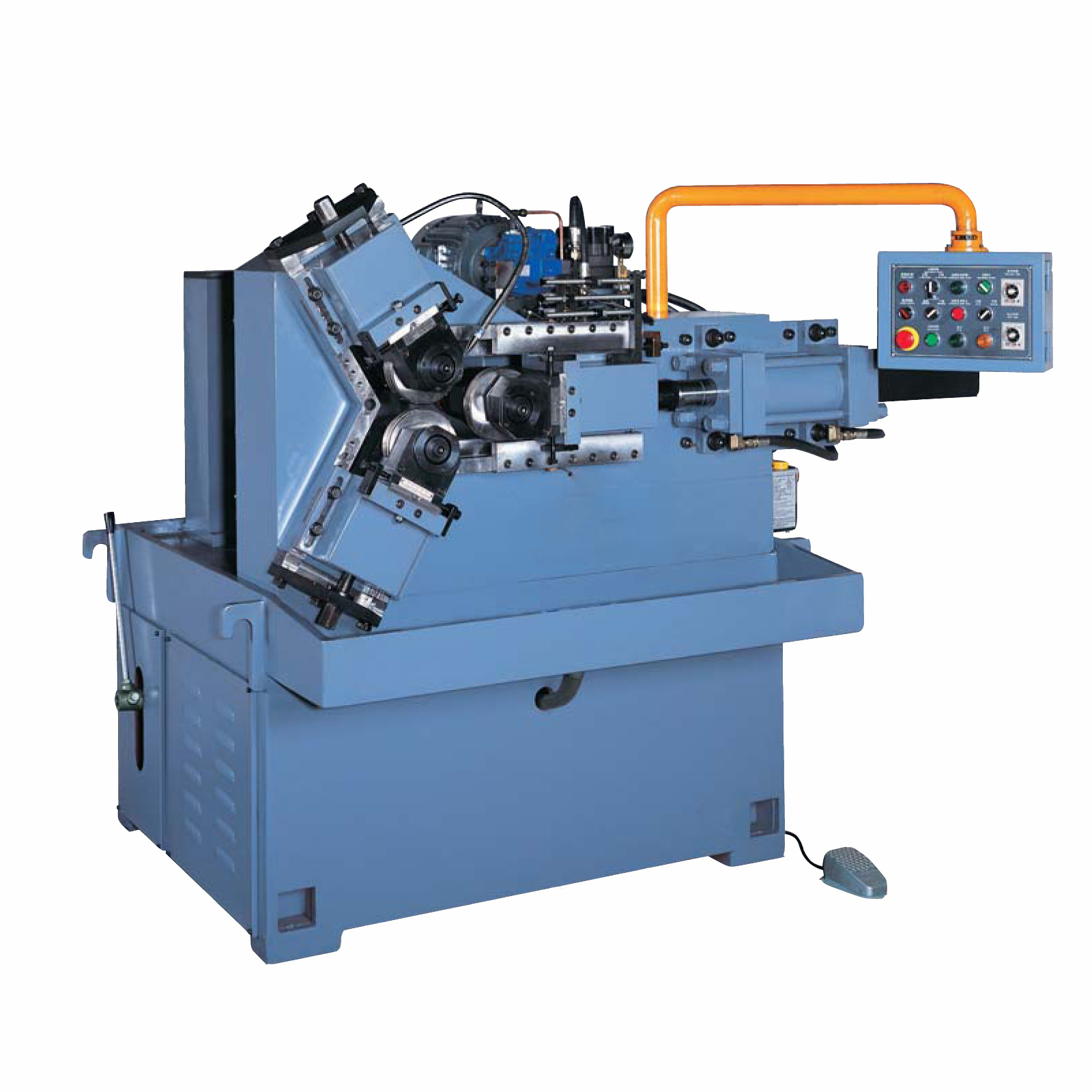 Circular thread rolling machine with two wheels