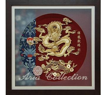 Gold leaf painting, Dragon, Auspicious dragon presents good omen