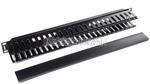 1U Horizontal Finger Duct Rack Cable Management Panel with Cover