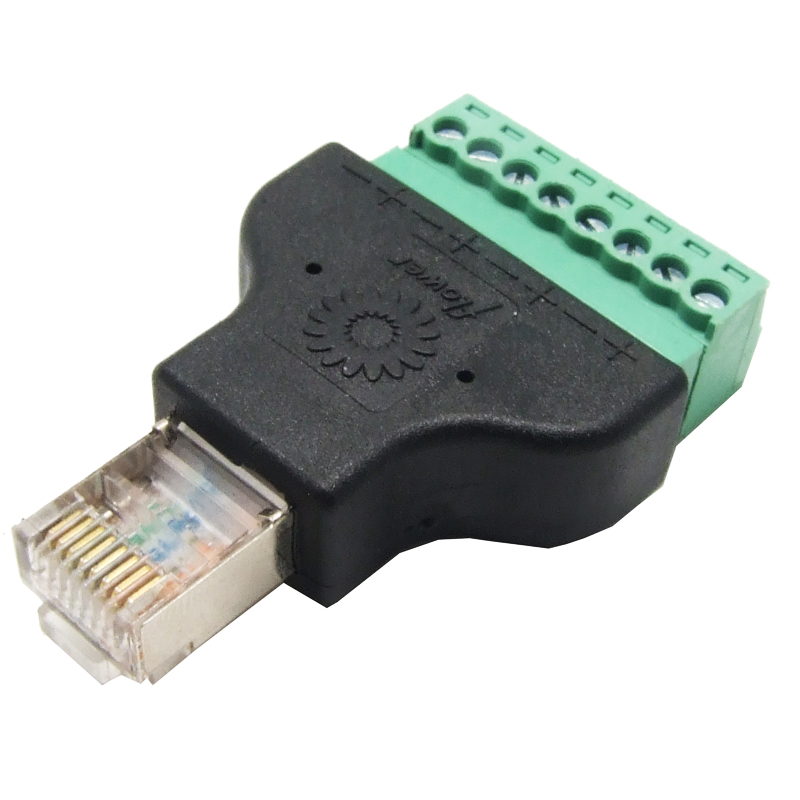 RJ45 To 8P Screw Terminal Block Adapter