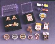 Lapel pins, Championship Medals, Military badges, Keychains 